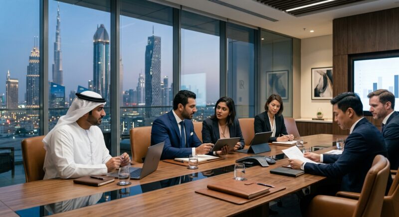 Shelby Global consultants reviewing a search strategy