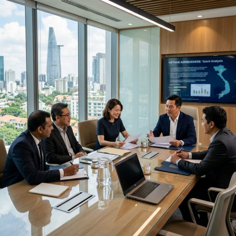 executive search agribusiness Vietnam - Senior agribusiness executives in a boardroom discussion