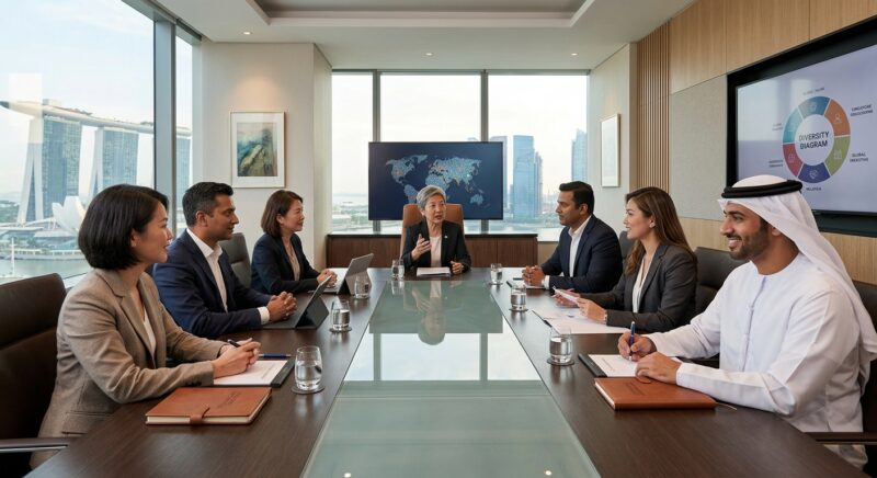 C-suite diversity hiring Asia - Professional executive search consultant discussing strategy with a client
