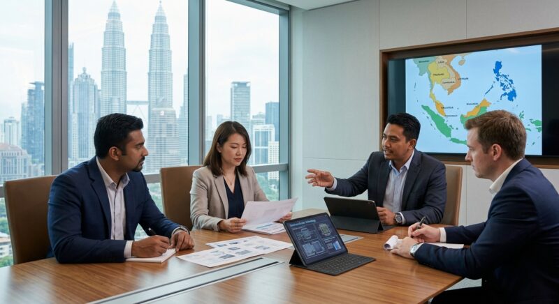 executive search semiconductor industry Malaysia - Executive handshake sealing a strategic partnership in the semiconductor sector