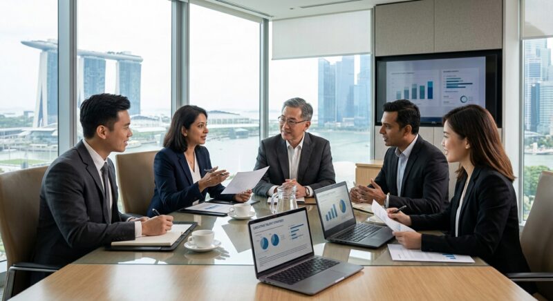 CHRO recruitment banking Singapore - Professional executive shaking hands with a client