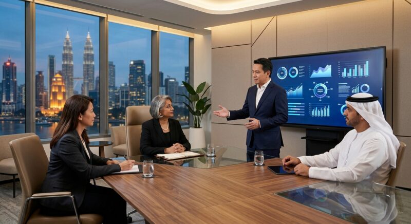 executive onboarding best practices C-suite - Diverse executives collaborating around a strategy table