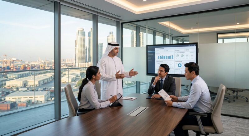 COO recruitment manufacturing UAE - Shelby Global team collaborating on executive search strategy