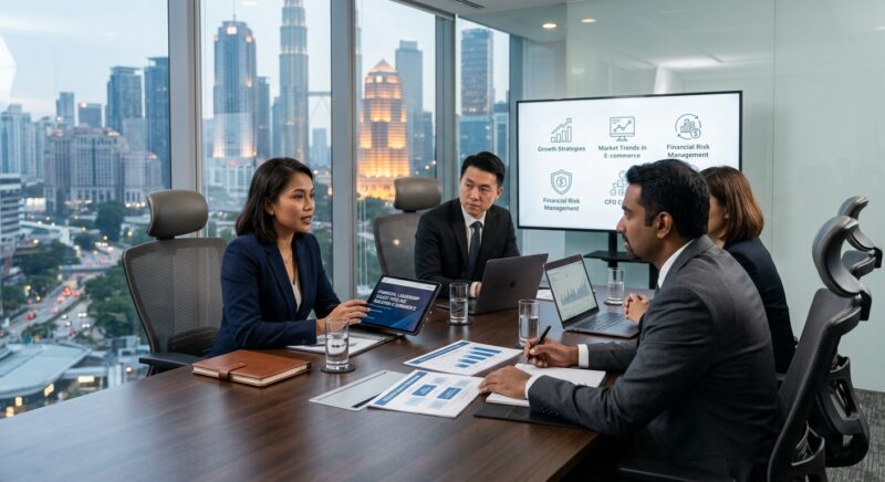 CFO search e-commerce Malaysia - Digital financial dashboard showing e-commerce analytics