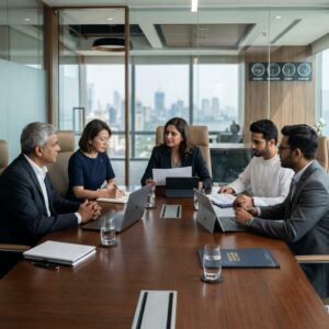 Managing Director search India 2026 - Business leaders collaborating in a modern office