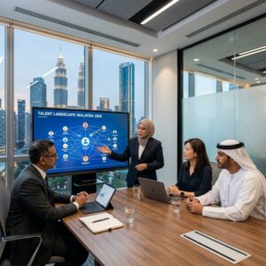 senior manager headhunting Malaysia 2026 - Business leaders shaking hands in a modern Kuala Lumpur office