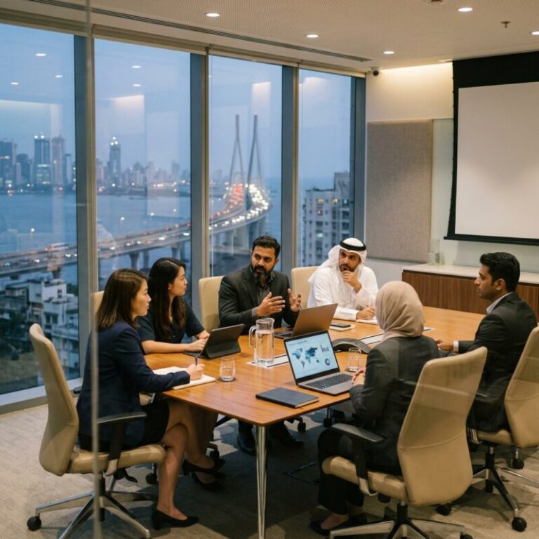 executive search firm India 2026 - Professionals in a modern office collaborating on a strategic plan.