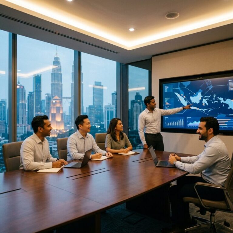 executive search Indonesia 2026 - Professional business leaders discussing strategy in a modern office