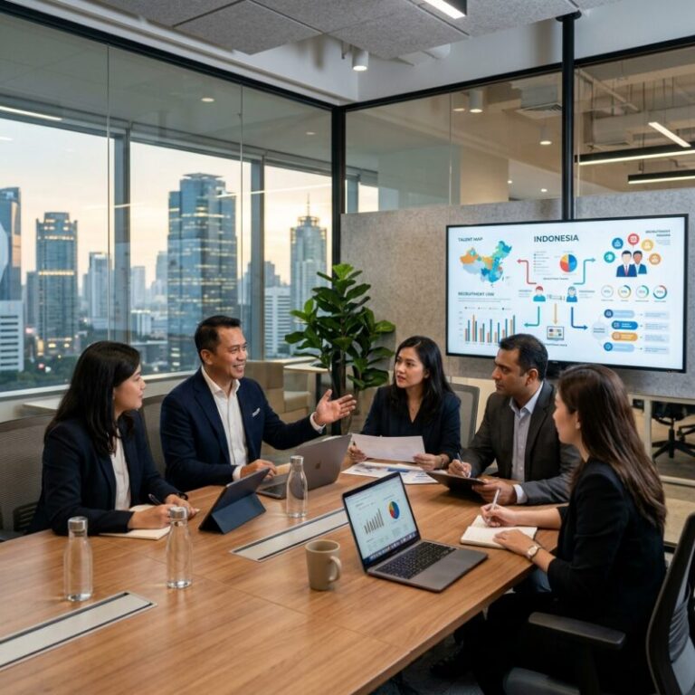 CHRO recruitment Indonesia 2026 - Diverse executive team collaborating in a modern office boardroom
