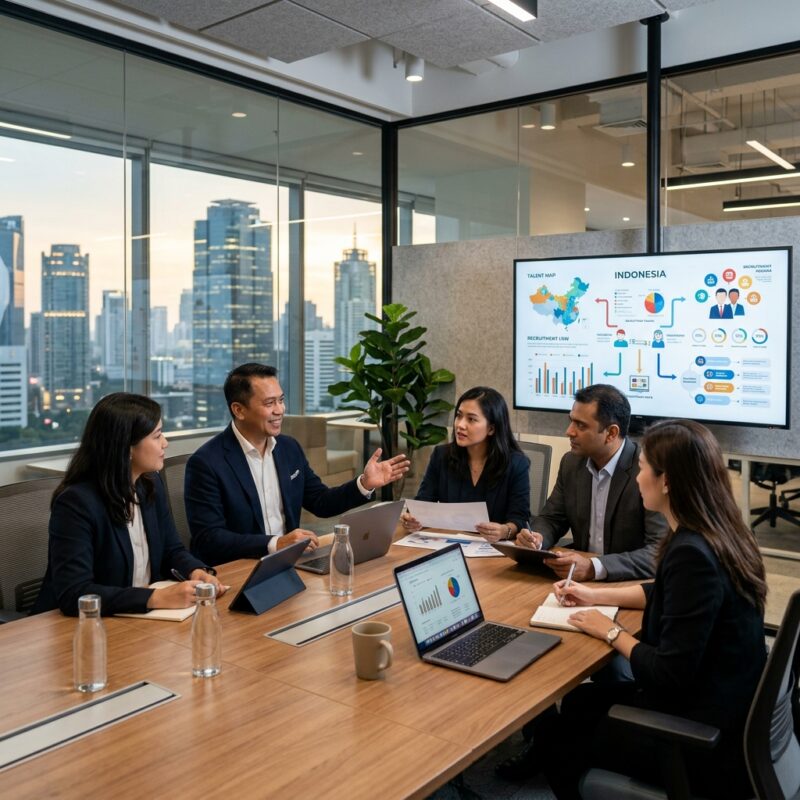 CHRO recruitment Indonesia 2026 - Diverse executive team collaborating in a modern office boardroom