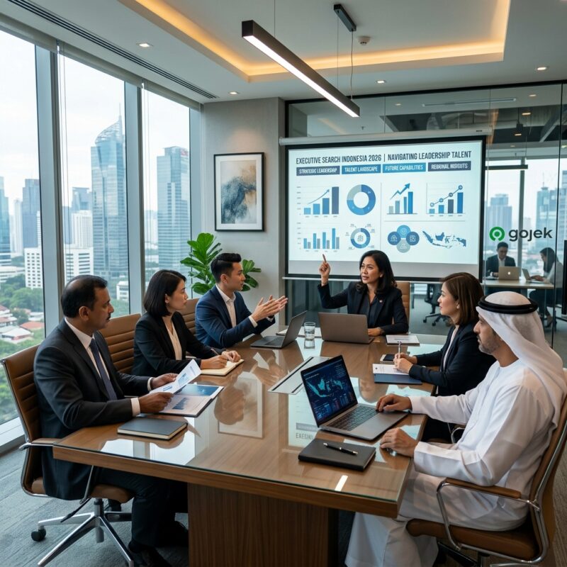 executive search Indonesia 2026 - Professional business leaders in a meeting discussing growth strategies