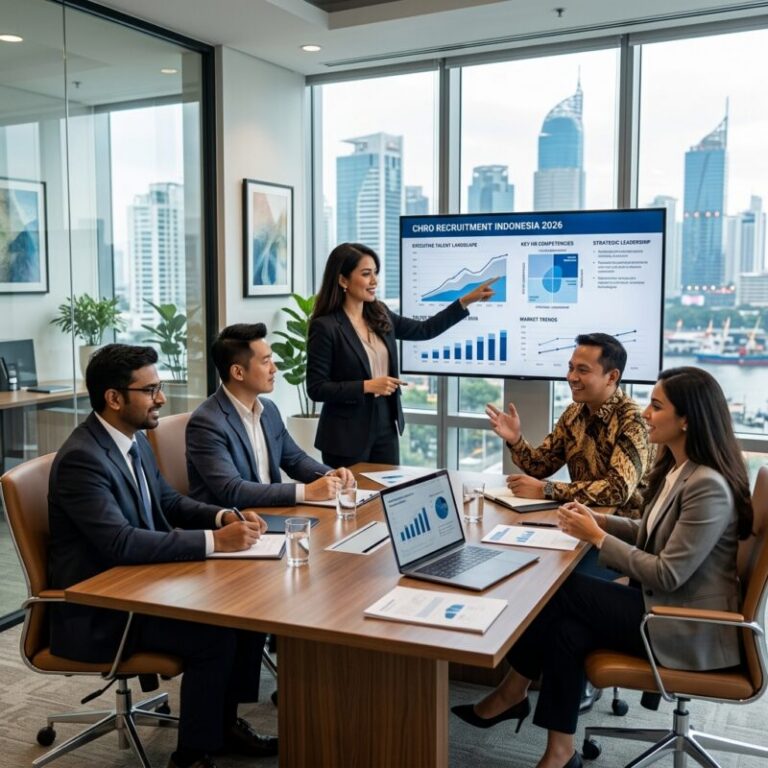 CHRO recruitment Indonesia 2026 - Diverse team of executives in a modern office collaborating