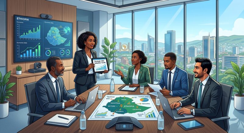 how to hire a CEO in Ethiopia 2026 - Team discussing leadership recruitment strategy around a conference table