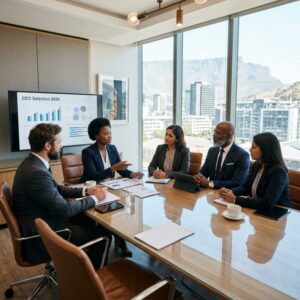 how to hire a CEO in South Africa 2026 - Professional business team discussing CEO recruitment strategy