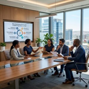 how to choose an executive search firm in South Africa 2026 - Professional business handshake symbolizing executive recruitment partnership
