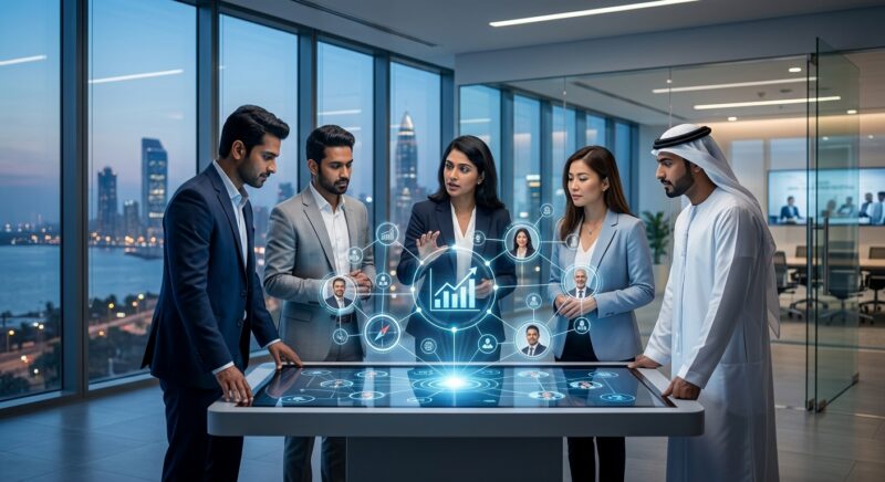 executive search firm India 2026 - Global team collaborating on a digital platform