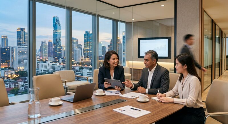 CFO headhunting Thailand 2026 - A globe showing interconnected business hubs