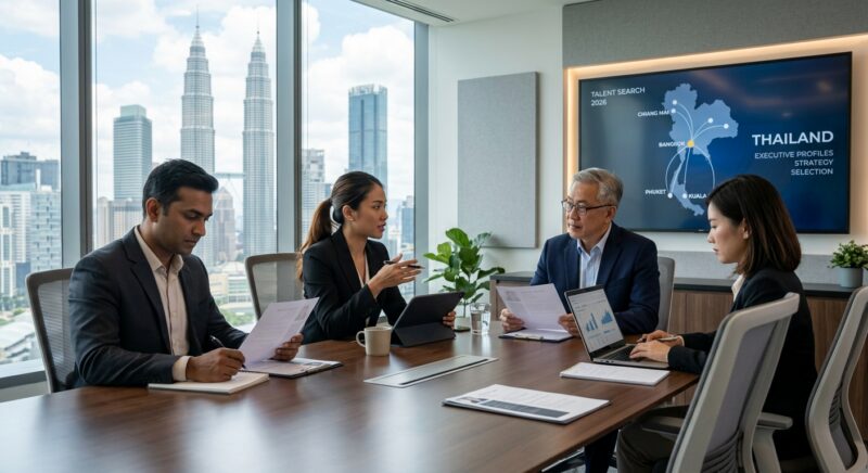 General Director search Thailand 2026 - Diverse team of professionals collaborating in a modern office environment.