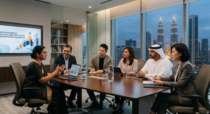 executive search Malaysia 2026 - Diverse team collaborating in a global corporate meeting