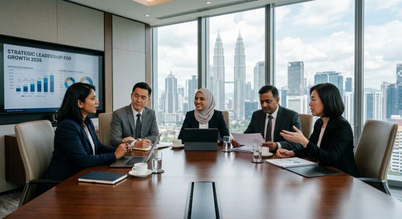 executive search Malaysia 2026 - A professional headhunter shaking hands with a successful executive candidate