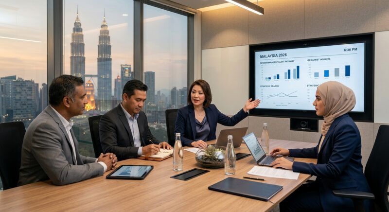 senior manager headhunting Malaysia 2026 - A diverse group of executives in a boardroom setting.
