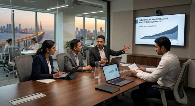 executive search firm India 2026 - A globe showing interconnected business hubs, symbolizing global reach.