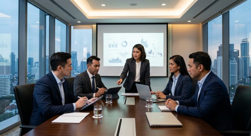 executive search Indonesia 2026 - Digital map highlighting Southeast Asia and global business connections
