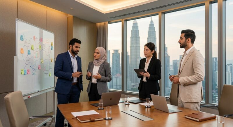 C-suite hiring Malaysia 2026 - Diverse group of senior professionals collaborating on a strategy