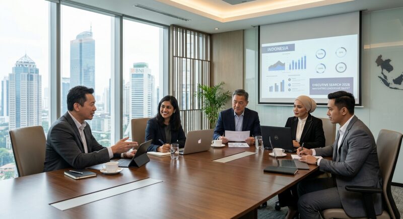 executive search Indonesia 2026 - Strategic map of Southeast Asia with business icons