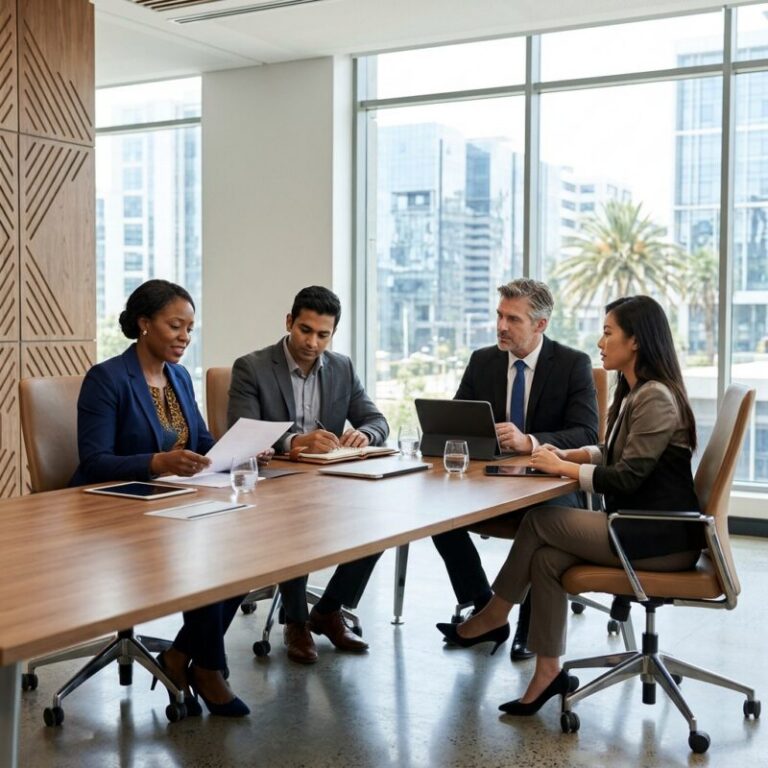 headhunting company Ethiopia 2026 - Business professionals discussing recruitment strategy in a modern office