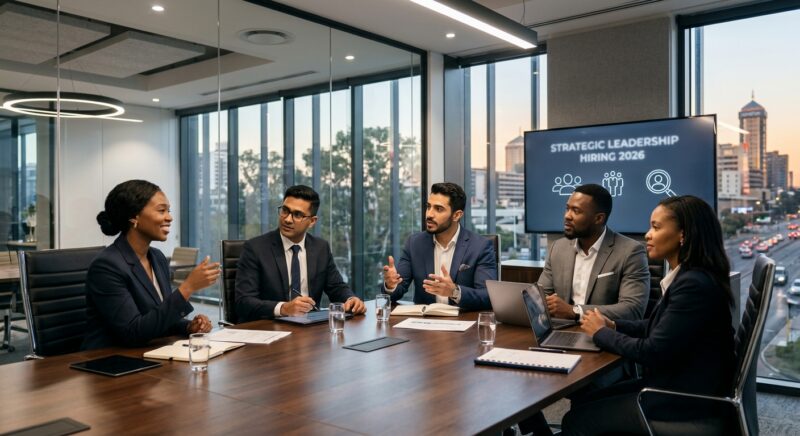 executive search firm South Africa 2026 - Senior executives collaborating in a corporate boardroom